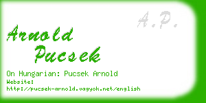 arnold pucsek business card